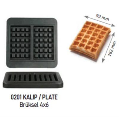 Omake Waffle WFL21.KLP.0201 Kalıp - Brüksel 4x6