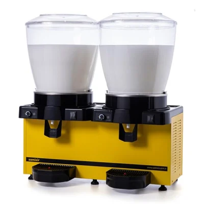 Samixir 22 + 22 L Panoramik Twin Karıştırıcılı Soğuk İçecek Dispenseri Analog Sarı