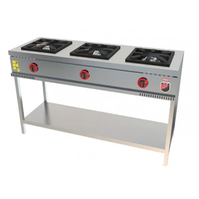 SilverInox TB-3G 3 Gözlü LPGli Taban Raflı Midi Ocak