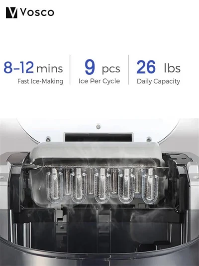 VOSCO VHZB-12C Buz Makinesi Gri 12 Kg