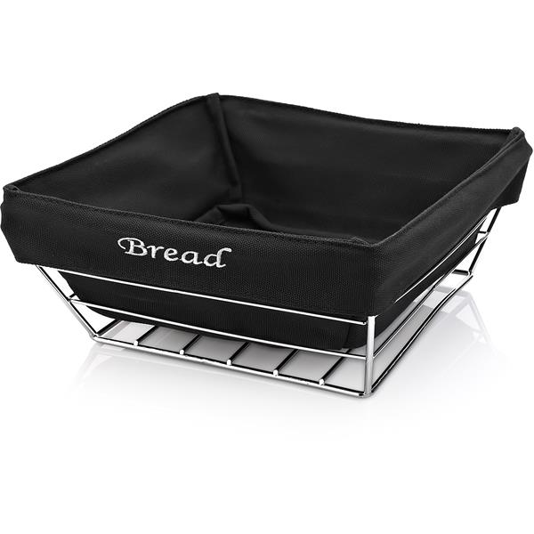 Biradlı Brd-Hw180 Siyah Bezli Kare Ekmek Sepeti 22X22X9 Cm