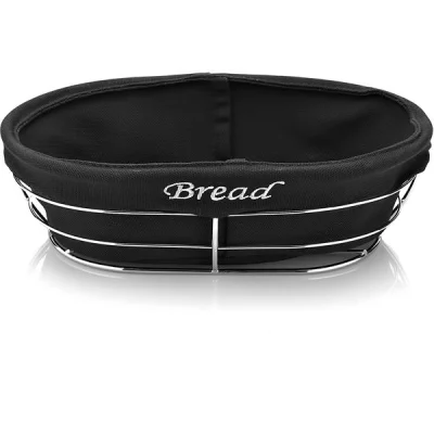 Biradlı Brd-Hw186 Siyah Bezli Oval Ekmek Sepeti 26X17X6,5 Cm