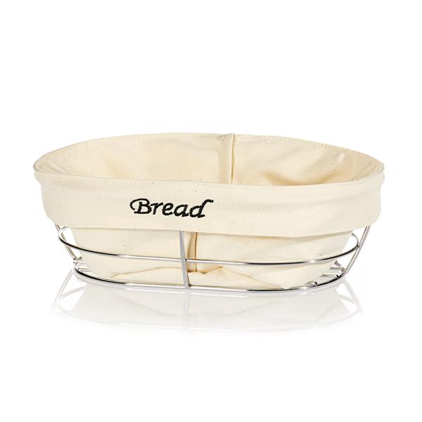 Biradlı Brd-Hw186B Beyaz Bezli Oval Ekmek Sepeti 26X17X6,5 Cm