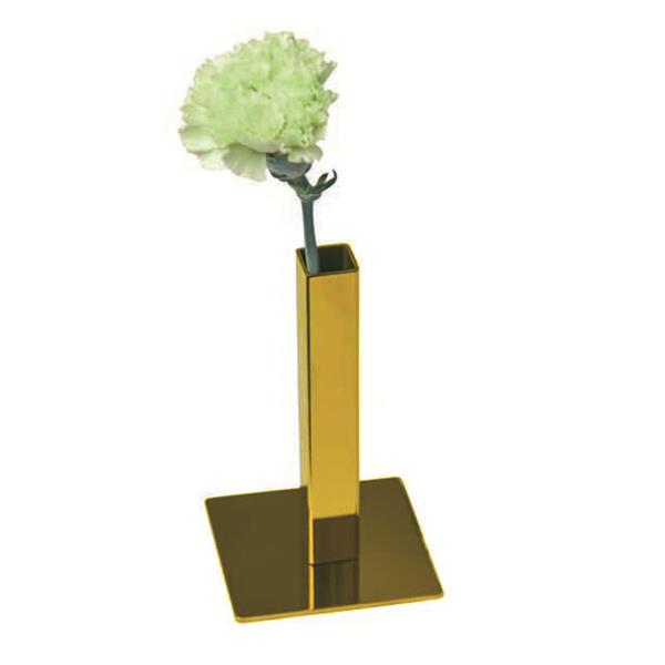 Biradlı Grv-112-Altın Çelik Kare Karanfillik-Altın 13 Cm