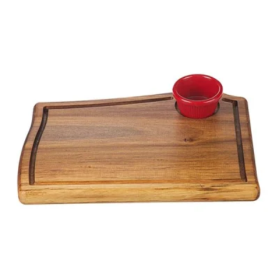 Biradlı Grv-1881 Ceviz Steak Tahta Sosluklu 32x23 Cm