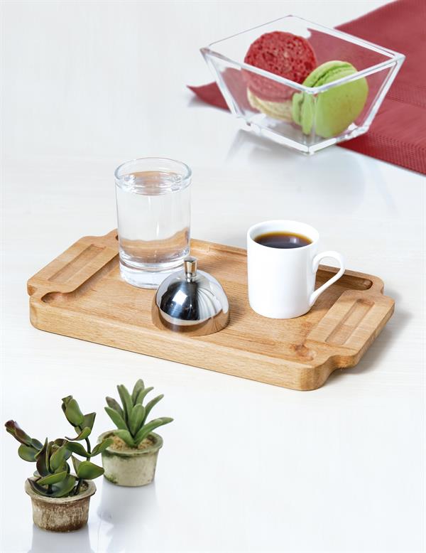 Biradlı Grv-306 Ahşap Standlı Dikdörtgen T. Kahve Sunum Seti 25X15X1,8 Cm