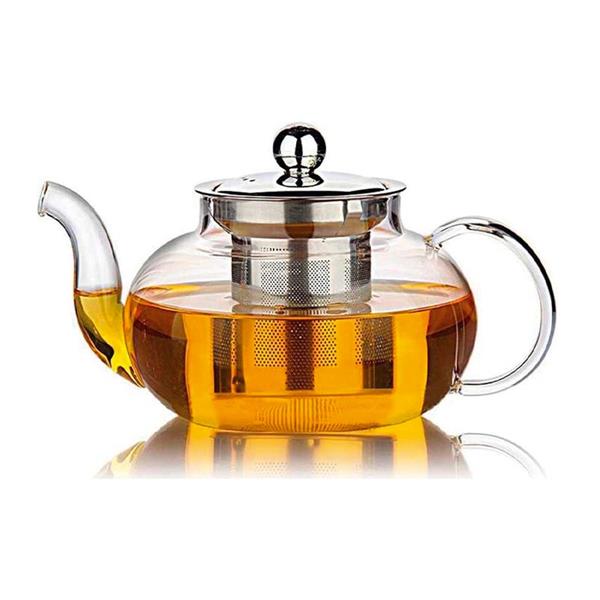 Biradlı Grv-Tç400 Çelik Süzgeçli Cam Demlik 400 Ml