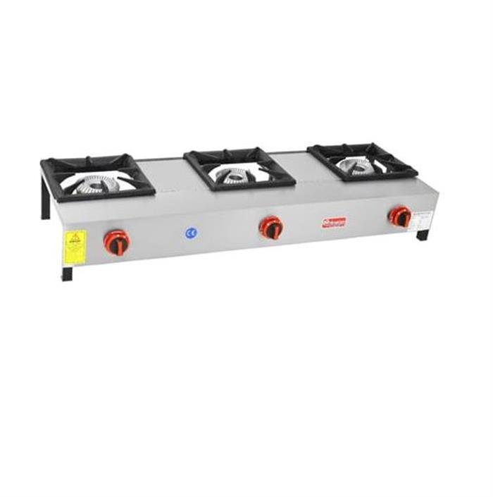 Himaksan LKK-3K 3Lu Lokanta Ocağı Kısa Ayak Gazlı Dg-Ce
