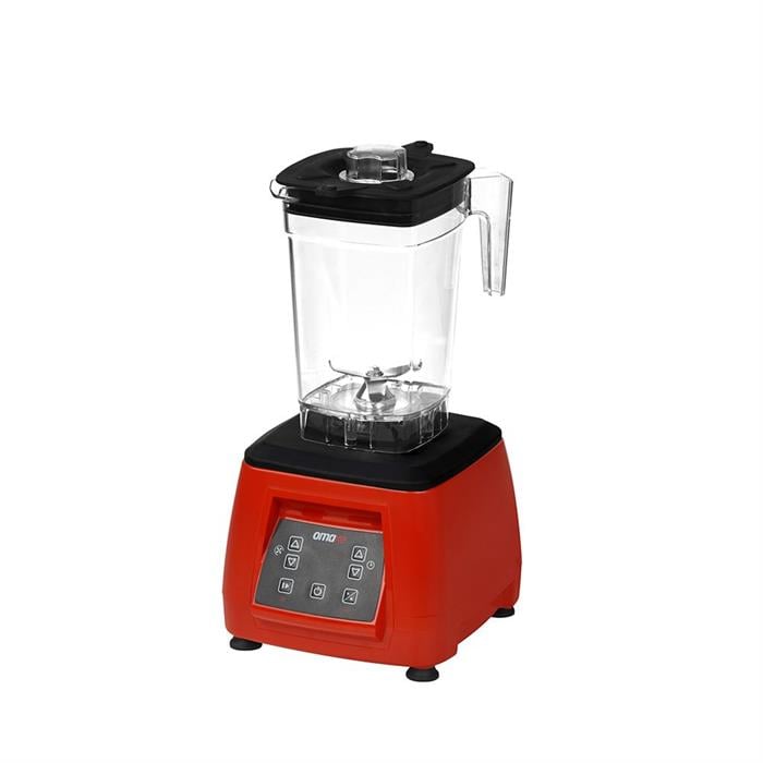 Omake 2 L Kapak Sensörsüz Şeffaf Hazneli Dijital Bar Blender 2200W Kırmızı