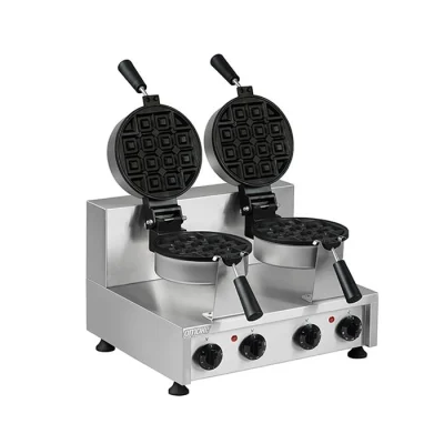 Omake Zamanlayıcılı Special Model Çiftli Yuvarlak Waffle Makinesi