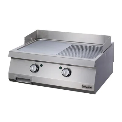 Öztiryakiler 700 Seri Set Üstü Grill Plate Y.Oluklu Elektrikli 80*70*30-Sert Krom Kaplı