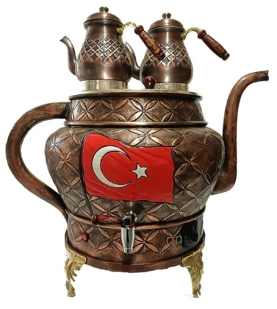 Anka 2 Demlikli Demlik Tipi Bakır Semaver