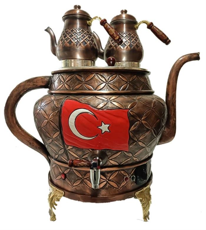 Anka 2 Demlikli Demlik Tipi Bakır Semaver