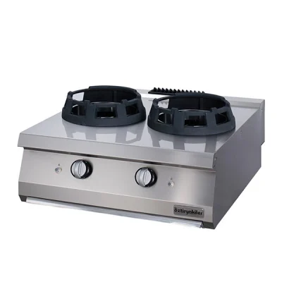 Öztiryakiler 900 Seri Set Üstü Wok Ocak İkili Gazlı 80*90*30-28 Kw