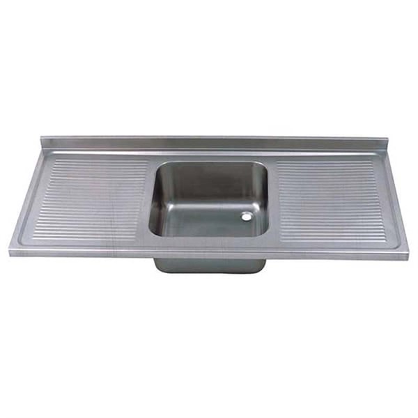 Öztiryakiler Tablalı Evye 140*60 Tek Göz Çift Damlalıklı 40*40*25 Gözlü 1,00 Mm