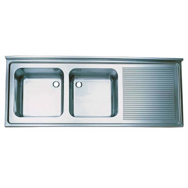 Öztiryakiler Tablalı Evye 180*70 Çift Göz Sağ Damlalıklı 50*50*30 Gözlü 1,00 Mm