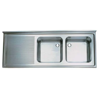 Öztiryakiler Tablalı Evye 180*70 Çift Göz Sol Damlalıklı 50*50*30 Gözlü 1,00 Mm