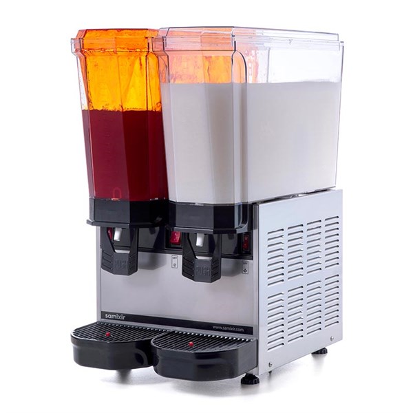 Samixir 20 + 20 L Klasik Twin Fıskiyeli + Karıştırıcılı Soğuk İçecek Dispenseri Inox