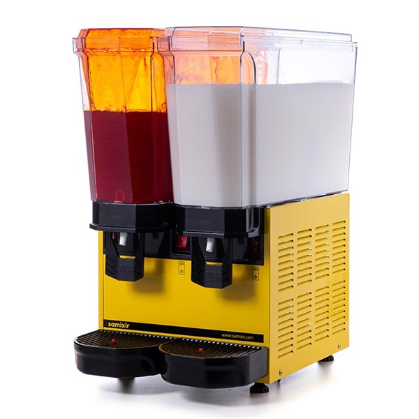 Samixir 20 + 20 L Klasik Twin Fıskiyeli + Karıştırıcılı Soğuk İçecek Dispenseri Sarı