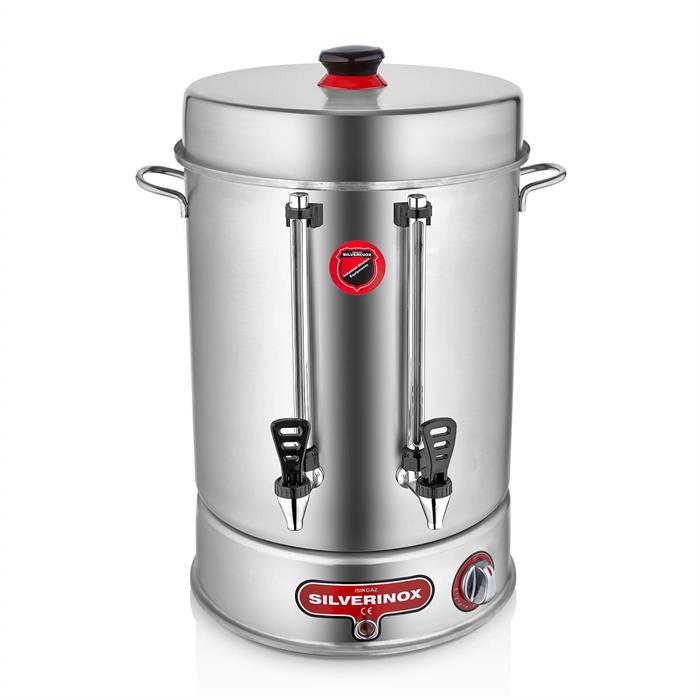 SilverInox 1907 160 Bardak Basmalı Metal Musluklu Çay Makinesi 15 lt