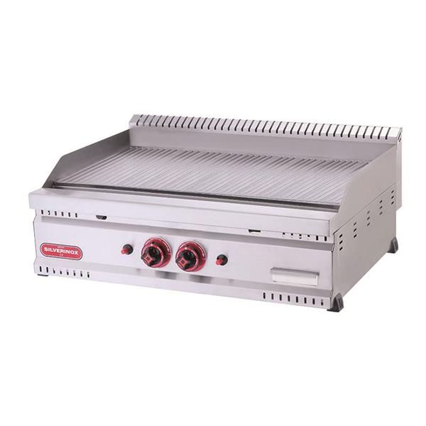 SilverInox PG-60-T Gazlı Pleyt Izgara Tam Oluklu 60x60 cm