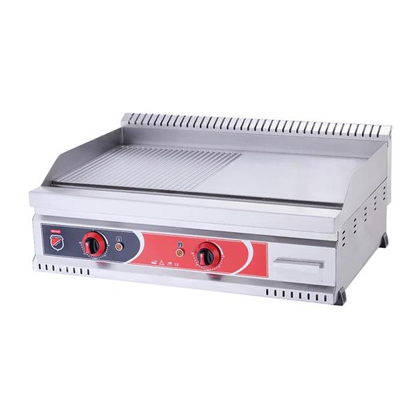 SilverInox PGE-60-Y Elektrikli Pleyt Izgara Yarı Oluklu 60x60 cm