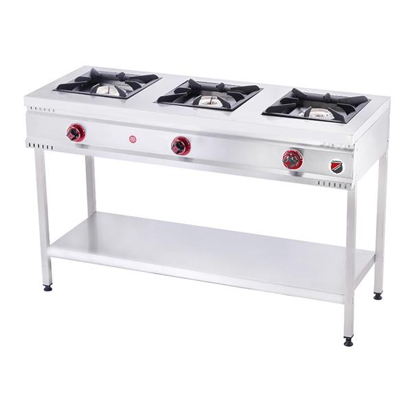 SilverInox TB-3G 3 Gözlü LPGli Taban Raflı Midi Ocak