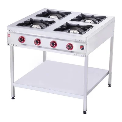 SilverInox TB-4G 4 Gözlü LPGli Taban Raflı Midi Ocak