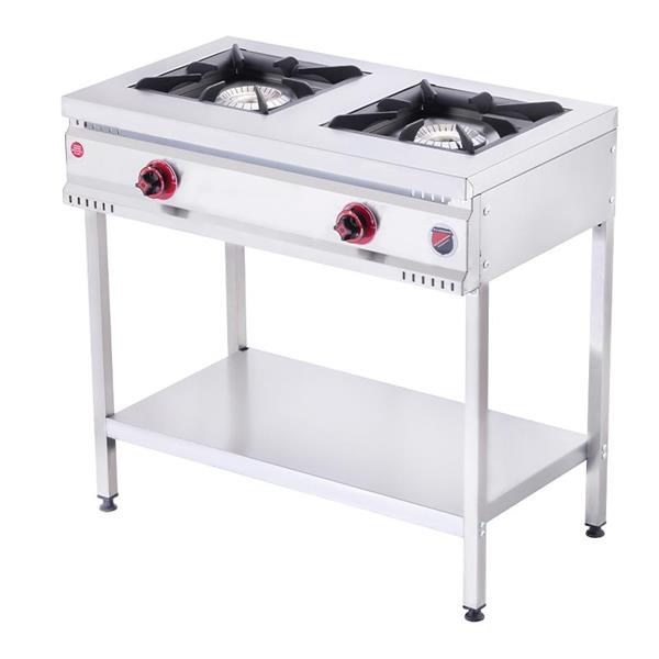 SilverInox TBY-2G 2 Gözlü LPGli Taban Raflı Midi Ocak