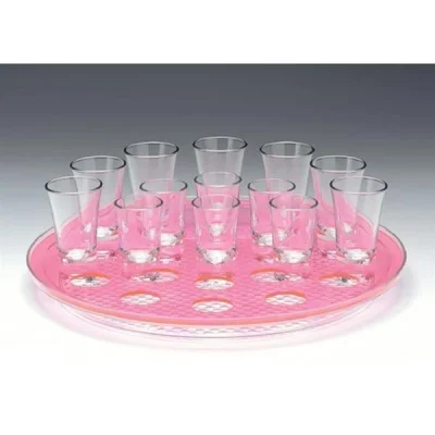 Zicco Zcp 312-P Yuvarlak Polikarbonat Tepsili 21 Li Shot Servisi Pembe 34 Cm