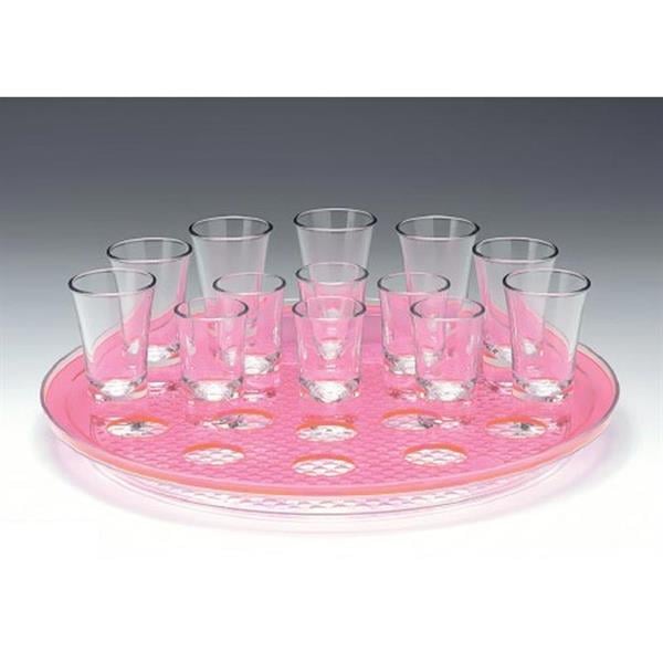 Zicco Zcp 312-P Yuvarlak Polikarbonat Tepsili 21 Li Shot Servisi Pembe 34 Cm