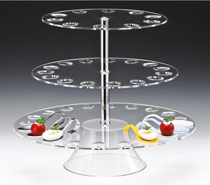 Zicco Zcp 496 3 Katlı Akrilik Servis Standı / 45 Gözlü R-49-39-33 Cm H 63 Cm
