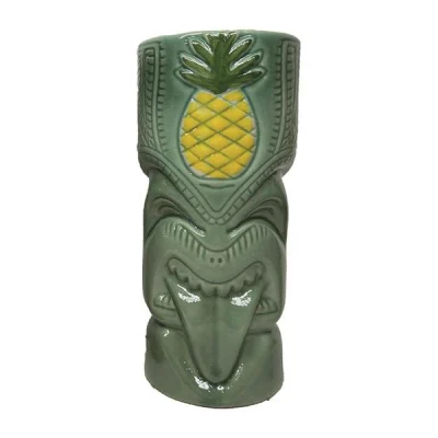 Biradlı Grv-20231 Seramik Tiki Mug 8x18 Cm 550 Cc Yeşil