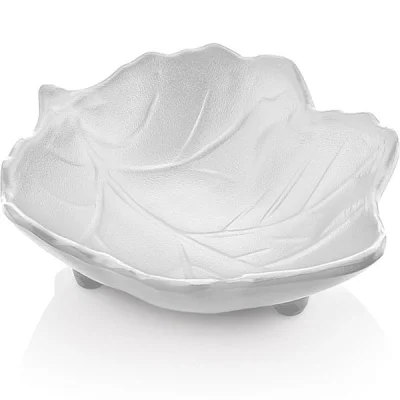 Biradlı Brd-104 Açık Büfe Sunum Yaprak Minimal 10X8X3 Cm Beyaz